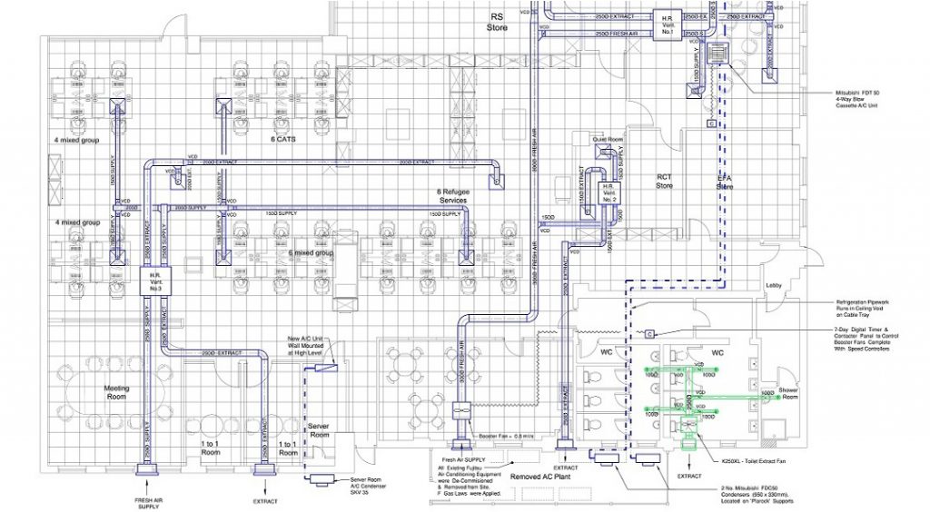 m&e drawing (ventilation duct services)